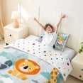 thumbnail image 3 of Erosebridal Zoo Animal Lions Twin Bedding,Tropical Botanical Monstera Leaf Duvet Cover Set For Boys Teens 2pcs,No Comforter,Reversible, 3 of 6