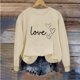 thumbnail image 2 of Sudadera Penkiiy Valentine para mujer: lindas camisetas del día de San Valentín Love Heart Graphic Print Suéter de manga larga Tops M Kaki, 2 of 5