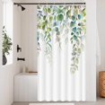 thumbnail image 2 of Stall Green Eucalyptus Shower Curtain Watercolor Teal Plant Leaf Bathroom Shower Curtains Waterproof Fabric Botanical Flower Floral Bath Curtain Decor (36'''' × 72'''', Green), 2 of 6