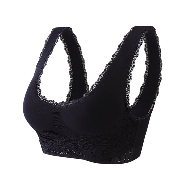 Qarigey Sujetador sin costuras sexy y de apoyo para mujeres que quieren comodidad y estilo Push Up Bra Bra Push Up Sujetador deportivo Ropa Ropa interior negro,1 XXL