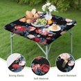 thumbnail image 4 of Elastic Hem Floral Print Square Tablecloth, Soft and Water-Resistant Polyester Fabric Designed for 36x36 Inch Tables, Protects Tables from Spills and Stains, 4 of 6