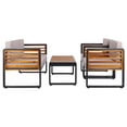 thumbnail image 3 of Safavieh Vesta 4-Piece Steel Outdoor Conversation Set, Black/Light Gray, 3 of 14