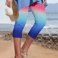 thumbnail image 1 of MKLEKYY Leggings para mujer, leggings de moda 3/4 para mujer, leggings estampados de cintura alta para mujer, mallas deportivas, pantalones cortos de entrenamiento de yoga, 1 of 4