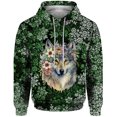 thumbnail image 3 of Sudadera con capucha de moda de otoño para hombre, sudadera con capucha para hombre, estampado de lobo feroz y fresco, ropa Y2k, serie de animales, ropa, sudaderas para hombre, 3 of 5