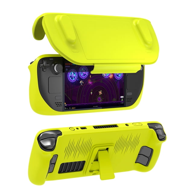 Ygjytge Carcasa Protectora Consola Cubierta Completa TPU Con Soporte para Steam Deck (amarillo)