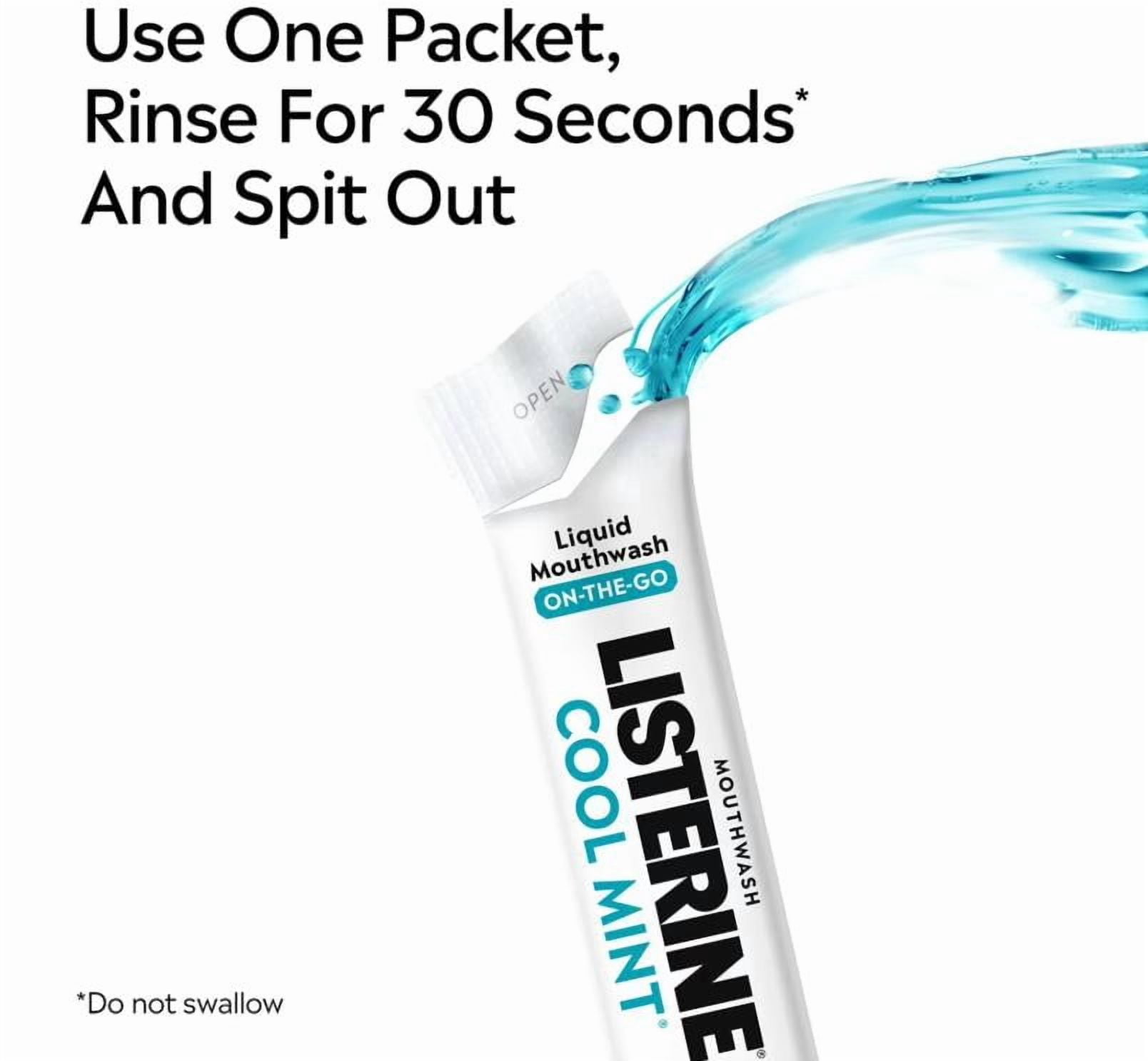 Listerine On-The-Go Cool Mint Mouthwash Sachets, Alcohol Free, 45 ct.