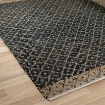 Unique Loom Chindi Trellis Collection Area Rug - Sand (8' x 10' Rectangle Black/Natural)