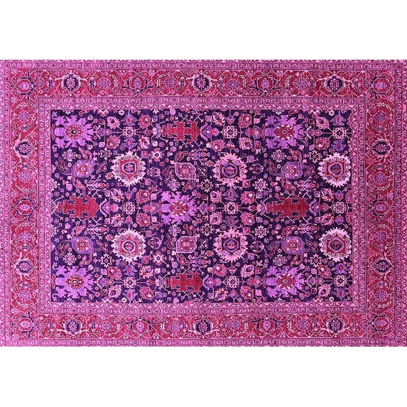Ahgly Company Indoor Rectangle Oriental Pink Industrial Area Rugs, 4' x 6'