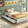 thumbnail image 4 of Twin Size Platform Storage Bed with 3 Drawers,White, 4 of 9