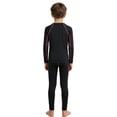 thumbnail image 4 of Moggemol Ensemble de Couche de Base de Compression pour Garçons, Col Rond, Haut à Manches Longues avec Leggings à Taille Élastique, Noir Orange 30, 4 of 7