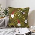 thumbnail image 6 of Kll Gnomes Playing In The Garden Decorative Throw Pillow Covers Velvet Soft For Couch Sofa Bedroom Living Room Outdoor -20"X20", 6 of 8