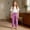 Purple, variant on OGLCCG Cotton Linen Pants for Girls Elastic High Waist Straight Leg Trousers with Pockets Summer Lightweight Casual Comfy Yoga Pants 4-14 Years