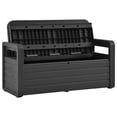 thumbnail image 2 of vidaXL Outdoor Storage Bench Deck Box Seating for Patio Furniture Plastic, 2 of 13