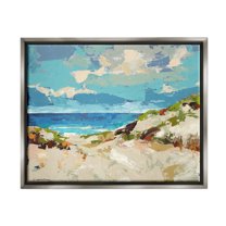 Abstract Beach Sky Landscape Landscape Painting Luster Gray Framed Art Print Wall Art