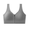 thumbnail image 3 of Feancey Zip Front Sports Bras for Women Wide Strap Casual Workout Yoga Bra Full Coverage Smoothing Underwire Bralettes Seamless Everyday Brassiere Gray Free Size, 3 of 6