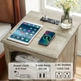 thumbnail image 4 of Nightstand Set of 2 for Small Spaces, Night Stands with 2 Drawers and Storage Shelf, Elegant Bedside Table Wood End Table for Bedroom Living Room Hallway, Grey Oak, 4 of 7