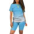 thumbnail image 1 of Avamo Women Jogger Shorts Set Gradient Color 2pcs Outfits Sweatsuits Lounge Sets Tracksuit Light Blue S, 1 of 2