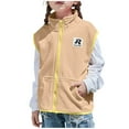 thumbnail image 2 of AUNVITO 3-15Y Boys & Girls Double-Sided Fleece Vest Full-Zip Thermal Warm Winter Fall Layering Sleeveless Casual Outerwear Innerwear Lightweight 360g, 2 of 8