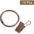 thumbnail image 3 of shiyou-Curtain Rings with Clips, 14pcs Drapery Curtain Clip Rings, 1 Inch Curtain Clip Rings Hooks for Curtain Rod (Copper), 3 of 4