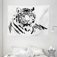 thumbnail image 1 of Tiger Tapestry, Black Stripes of a Large Hunter Cat Nature Scenes Beautiful Sublime Beast Digital Artwork, Wall Hanging for Bedroom Living Room Dorm Decor, 80W X 60L Inches, Black, by Ambesonne, 1 of 2