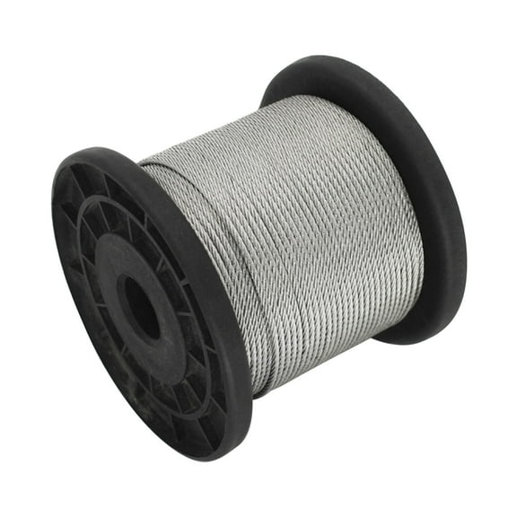 Wire Rope Cable with 30pcs Aluminum Clamps Loops 328FT String Light Hanging Cable 1*7 Strand Core 110Mpa Breaking Strength for Outdoor Yard Garden