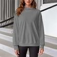 thumbnail image 4 of Plebaso Women's Mock Turtleneck Sweatshirt Athletic Long Sleeve Fall Winter Lightweight Pullover Tops, 4 of 7