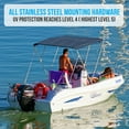 thumbnail image 5 of SereneLife 3 Bow Bimini Top - 2 Straps and 2 Rear Support Poles with Marine-Grade 600D Polyester Canvas (Navy Blue), 5 of 9