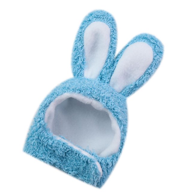 Gorro con orejas de conejo para gatos, gorro de dibujos animados para perros y gatos, gorros para vestir mascotas, suministros (azul)