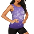 thumbnail image 2 of Fotbe Snowfall Sky White Purple Womens Loose Fit Casual Flowy Slim-Fit Tank Tops Athletic Round Neck Trendy Sleeveless Summer Tops for Gym and Yoga-Medium, 2 of 7