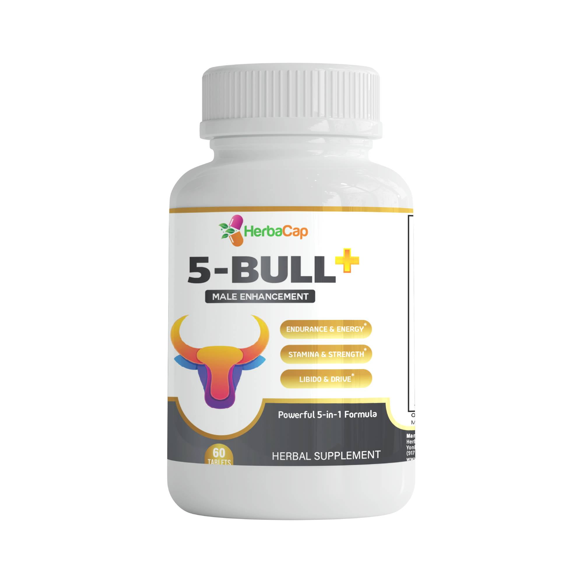 HerbaCap 5 BULL Plus 5in1 Natural Herbal Supplement for Male 60
