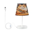 thumbnail image 2 of BZSMCE Table Lamp Creative Orange Cat with Colorful Flowers Simple Pattern Night Light, 2 of 8