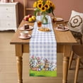 thumbnail image 2 of Easter Bunny Table Runner 48 Inches Long Farmhouse Dress Scarves, Cute Rabbits Chickens Flowers Rustic Purple Plaid Dining Tablerunner for Coffee Table/Kitchen Island/Party Décor, 13" x 48", 2 of 8
