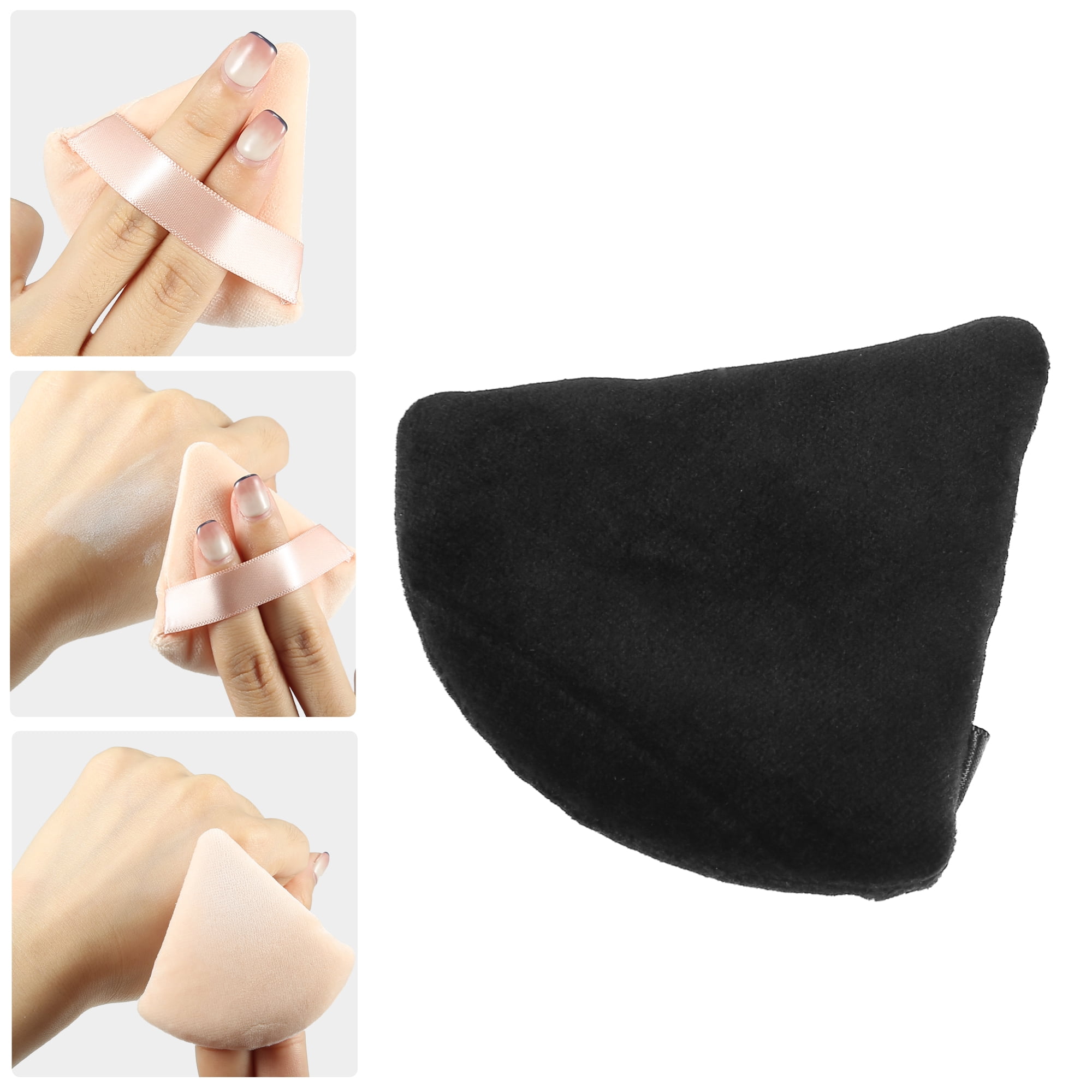 Unique Bargains Loose Powder Puff Face Soft Triangle Puff Blender Beauty  Makeup Tool Short Plush 2 Pcs Black Pink : Target