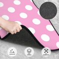 thumbnail image 3 of Pofeuu Pink And White Polka Dot Print Car Foot Mat Set of 4 Pieces - All-Weather Full Set Floor Mats for Cars Trucks SUVs, 3 of 7