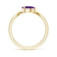 thumbnail image 2 of ANGARA Natural East-West Pear Amethyst Wave Shank Solitaire Ring in 14K Yellow Gold for Women (Size-7x5mm) | February Birthstone, Birthday, Anniversary, Jewelry Gift for Women | Natural Amethyst Ring, 2 of 10