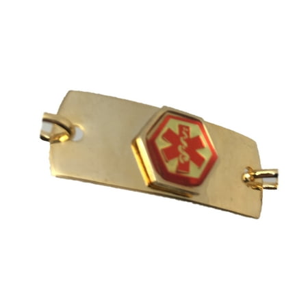 American Medical Id Jewelry - Gold Emerg Alert Medical Alert Emergency ID Bracelet and Wallet Card -