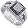 1.0 Carat T.w White & Treated Black Dia
