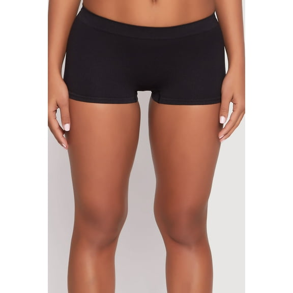 Womens Rib Knit Seamless Boyshort Panty