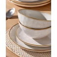 thumbnail image 4 of Dinnerware Sets for 8,  Round 24- Kitchen Plates and Bowls Sets, Reactive , Microwave and Dishwasher Safe, Scratch Resistant, Cappuccino White, 4 of 6