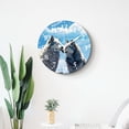 thumbnail image 4 of 16 Inch Wall Clock Battery Operated Silent Clock Decorative for Office, Kitchen, Outdoor, Living Room，Beautiful Wolves Snow Winter Landscape Wolf Animal Style, 4 of 4