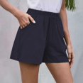 thumbnail image 2 of Yanyanz Womens Pants Dressy Casual, Shorts for Women, Womens Casual Comfy Pockets Wide Leg Cotton Shorts for Women Trendy Beach Pants Vacation Outfits, Wide Leg&nbsp;Pants&nbsp;Women Navy L, 2 of 4