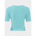 thumbnail image 5 of Women's Basic Teen Tee Workout Crewneck Short Sleeve Slim Fitted Casual Crop Top, 5 of 5