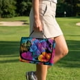 thumbnail image 3 of COEQINE Universal Golf Cart Seat Covers/Seat Blanket for EZGO Yamaha Club Car, Soft Seat Towel/Seat Cushions Folds Like a Bag for Easy Carry, All-Season Comfort, Purple Pink Hibiscus Leaf, 3 of 8
