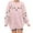 2-Pink, variant on Fiaer Christmas Women Sweatshirts Trendy Lights Decor Relaxed Fit Pullover Fall Crew Neck Long Sleeve Plus Size Tops Red XL