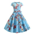 thumbnail image 1 of Dvkptbk Robe de Mariage Florale pour Femmes, Robe de Fête Rétro Vintage des Années 1950 Plissée, Robe de Cocktail Sans Manches avec Poches, 1 of 8