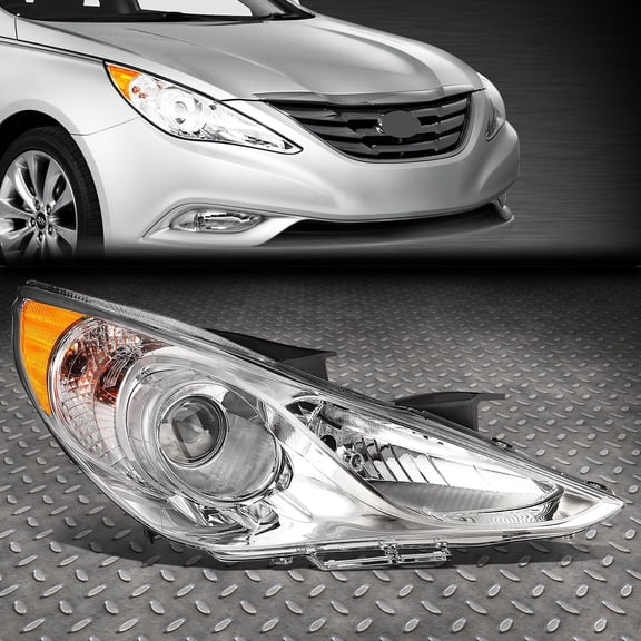 NUVISION for 11-14 Sonata Passenger Right Side Chrome Housing Projector Headlight Lamps