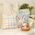 thumbnail image 3 of Happy Easter Pillow Covers 16x16 inch Set of 4, Rabbits Bunny Peeps Egg Hunt Polka Dots Plaid Blue Pink Farmhouse Decorative Throw Pillowcases for Home Sofa Couch Decoration G479-16, 3 of 5