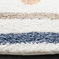 thumbnail image 3 of SAFAVIEH Calico Borko Abstract Polyester Shag Area Rug, Ivory/Taupe, 6'7" x 6'7" Round, 3 of 8