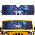 thumbnail image 2 of Yuyamidu Wolf Windshield Sun Shade Compatible with Wrangler Rubicon Sahara TJ JK JKU 2 & 4 Door Galaxy Car Sun Shade Keep Your Vehicle Cool, 2 of 7