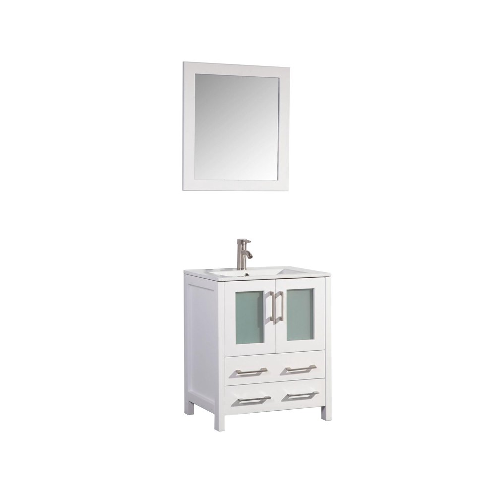 Vanity Art 30 inch single sink bathroom vanity set with ceramic vanity top.